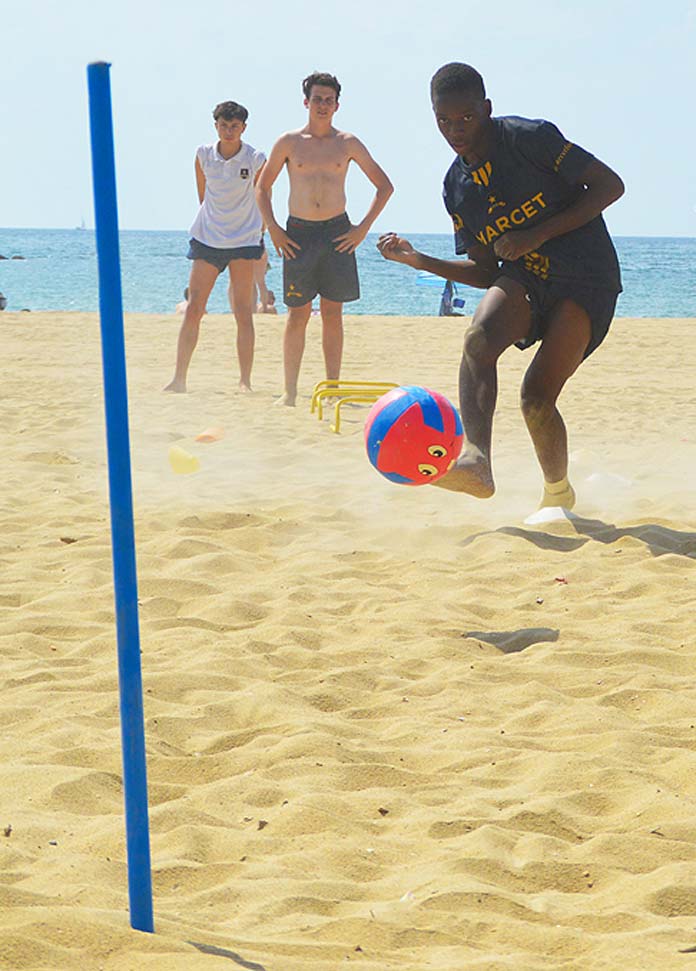 How do you train a football player on the beach?