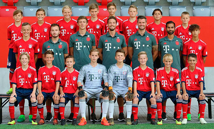 Valentin Yotov and his teammates of the U-13 Bayern Munich, season 2018-19.